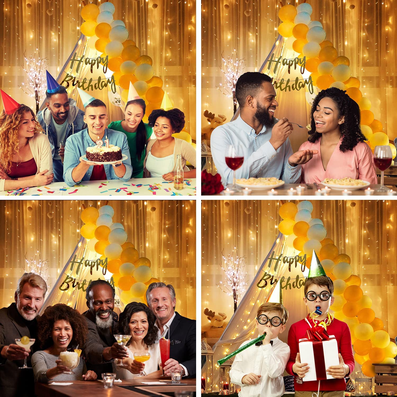 Party Propz White Net Curtain for Decoration with Fairy Lights, White Canopy Tent for Decoration, Birthday Backdrop for Decoration, Background Decoration Cloth for Wedding, Party, Wedding Decor(7Pcs) - Image 9